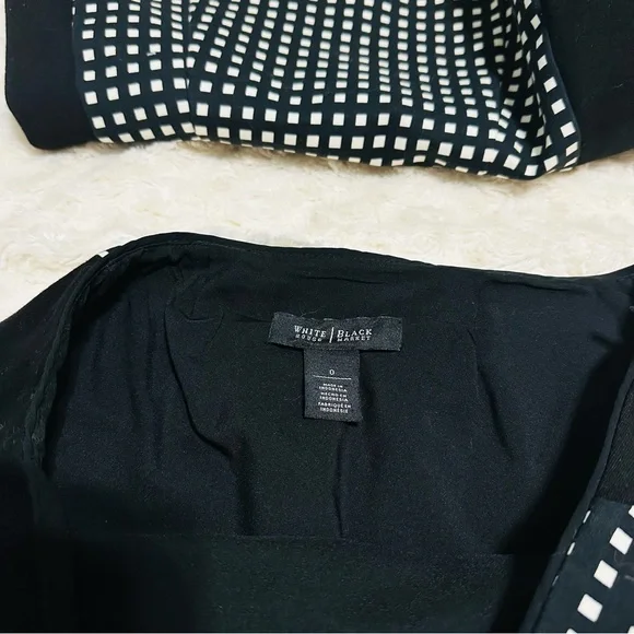 WHBM Graphic Black White Peplum Tank Skirt Suit Set size 0 - Picture 10 of 10